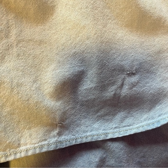 Madewell women fade blue cotton distress top long sleeve button front Sz Small - Picture 14 of 15